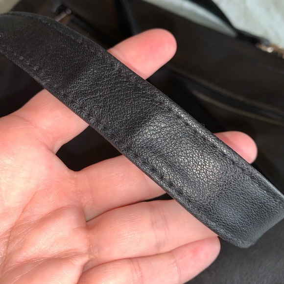 Unlisted by Kenneth Cole black leather handbag purse with shoulder strap - Picture 12 of 14